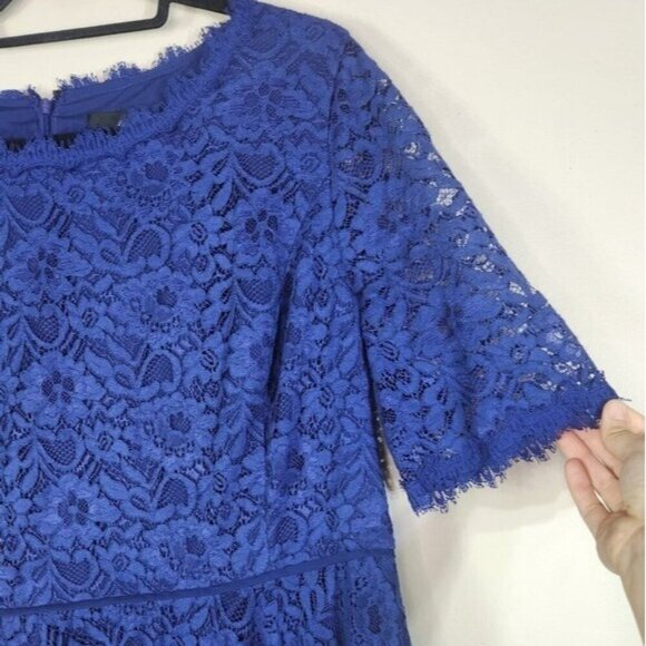 Shani Lace Asymmetrical Sharkbite Hem Midi Blue Women Size 16 - Picture 4 of 7